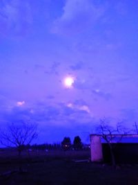 Scenic view of field against sky at sunset