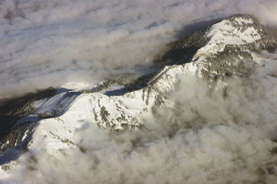 Scenic view of snow covered mountains