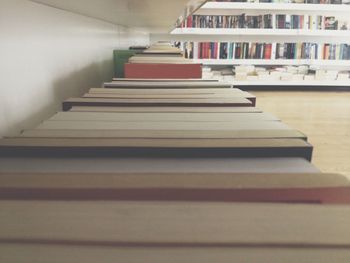 Close-up of books on shelf