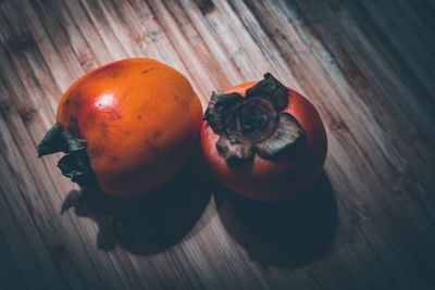 High angle view of fruits on table