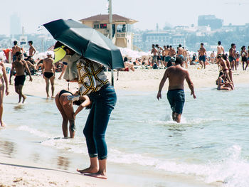 Group of people on beach