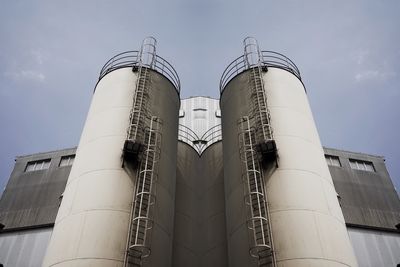 Low angle view of water tower against sky