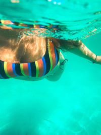 Close-up of swimming underwater