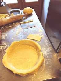 Close-up of served food on table