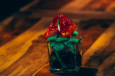 Close-up of food on table