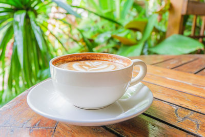 Close-up of coffee on table