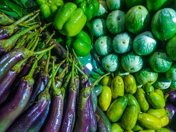 Full frame shot of vegetables at market stall