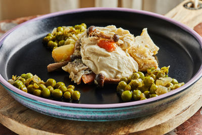 Close-up of meal served in bowl