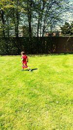 Boy playing in park