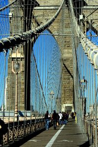 People on suspension bridge