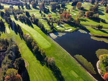 Aerial view of the golf course