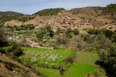 High angle view of landscape against sky