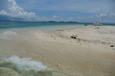 Scenic view of beach against sky