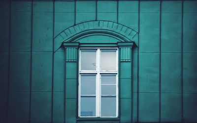 Closed door of building