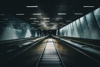 Blurred motion of escalator