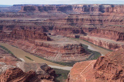 Aerial view of rock formations