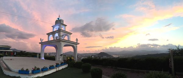 Scenic view of cloudy sky at sunset