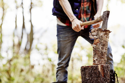 Man chopping wood