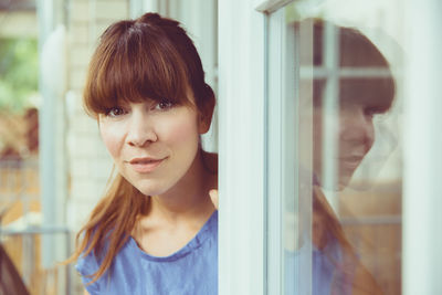 Close-up portrait of a beautiful young woman