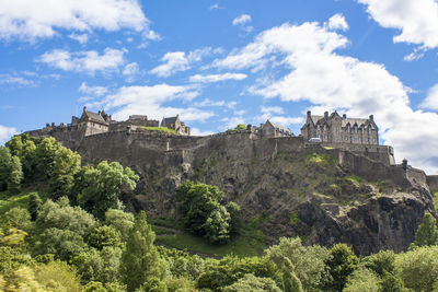 Low angle view of edinburgh castle against sky