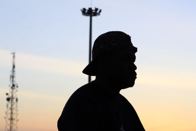 Silhouette of man against sky