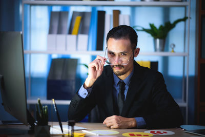 Man working on table