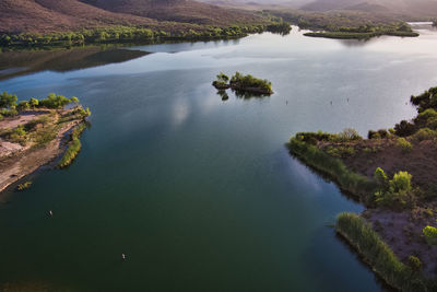 High angle view of lake