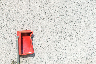 Close-up of red built structure