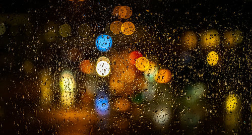 Full frame shot of wet glass window during rainy season