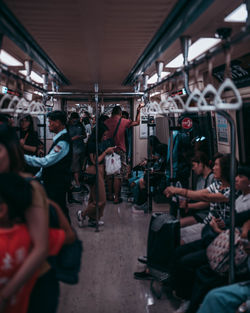 Group of people in train