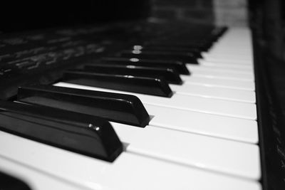 Close-up of piano keys