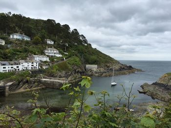 View of sea against cloudy sky