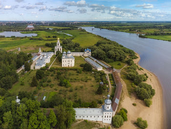 St. george's monastery. on the volkhov river. unesco heritage site