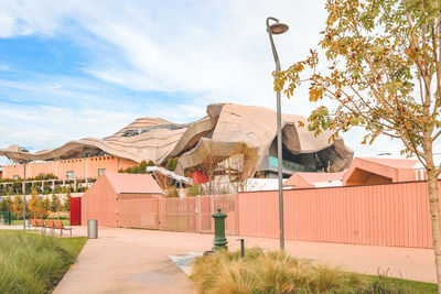 Houses and buildings against sky