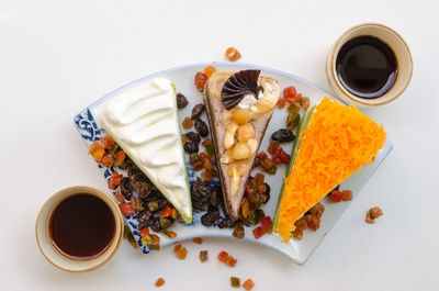 High angle view of breakfast on plate
