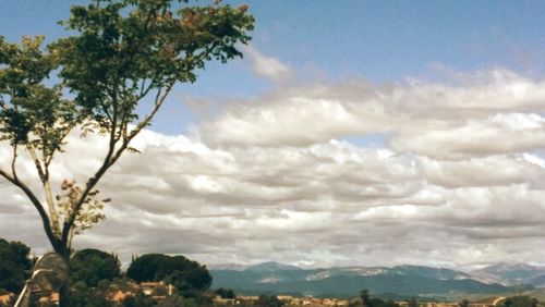 Scenic view of landscape against cloudy sky