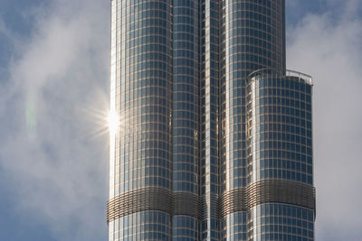 Low angle view of modern building against sky