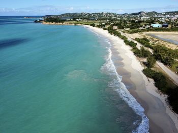 High angle view of beach