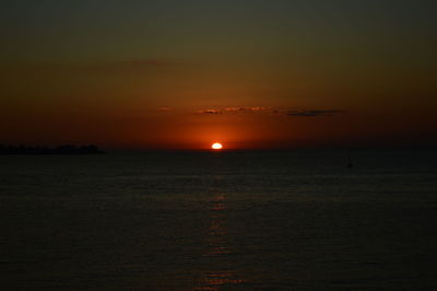 Scenic view of sea at sunset