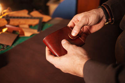 Beautiful genuine leather purse, workshop, diy instruction