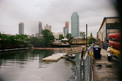 View of river with buildings in background