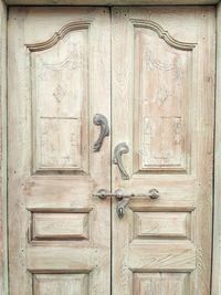 Full frame shot of closed wooden door