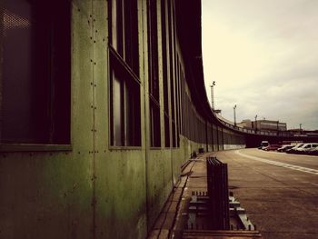 Exterior of airport against sky in city