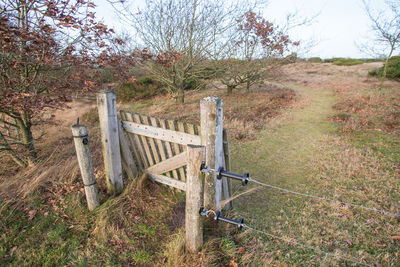 Fence on field