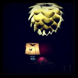 Illuminated lights at night
