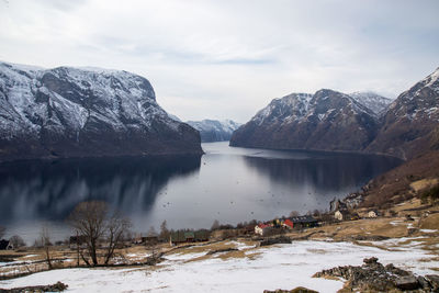 Scenic view of lake during winter