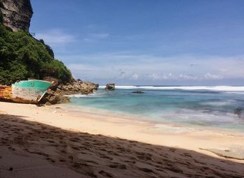 Scenic view of beach against sky