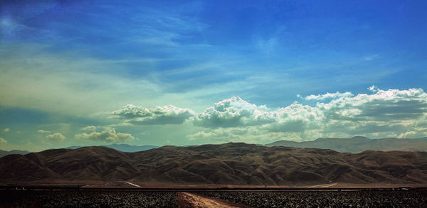 Scenic view of mountains against sky