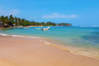 View of boats in sea