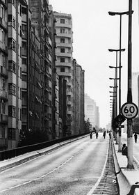 Road passing through city